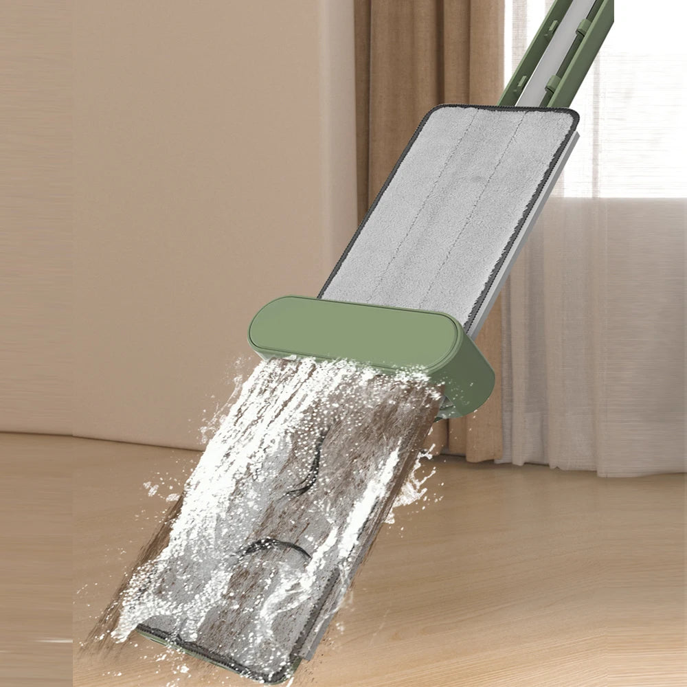 Hand-free self washing squeeze microfiber mop for floor cleaning