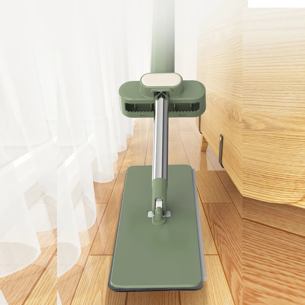 Hand-free self washing squeeze microfiber mop for floor cleaning