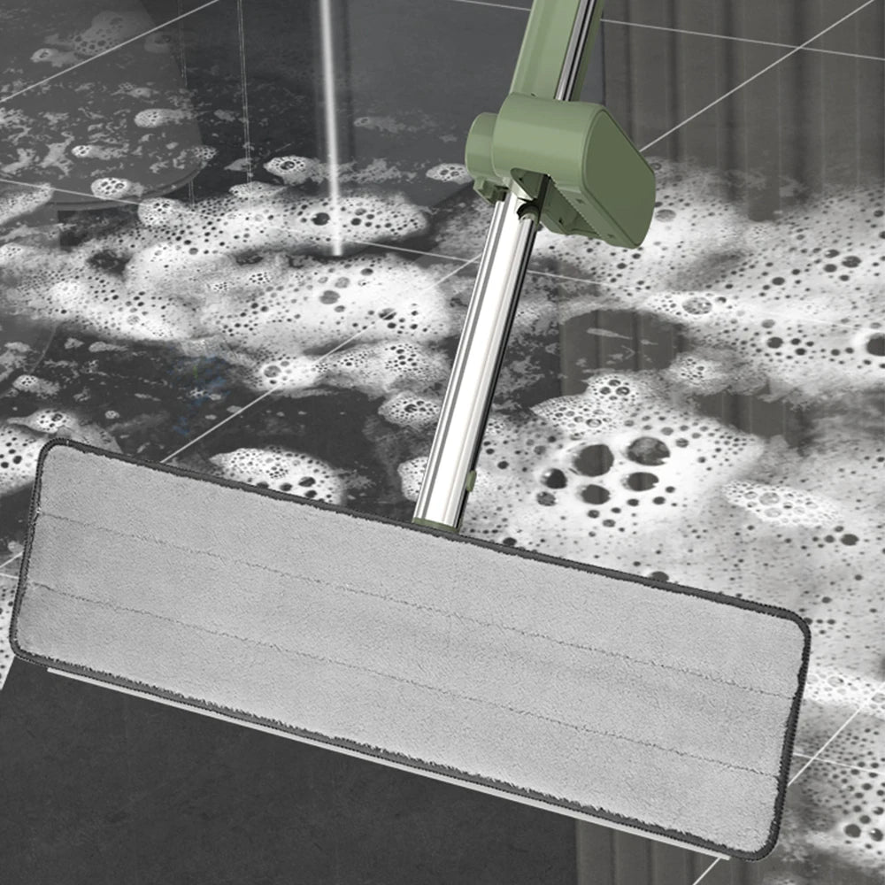 Hand-free self washing squeeze microfiber mop for floor cleaning