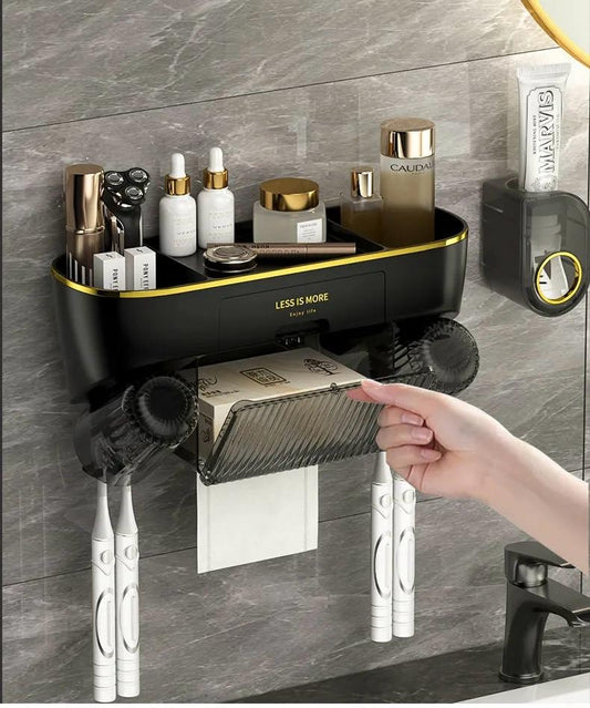 multifunctional toothbrush and tissue holder