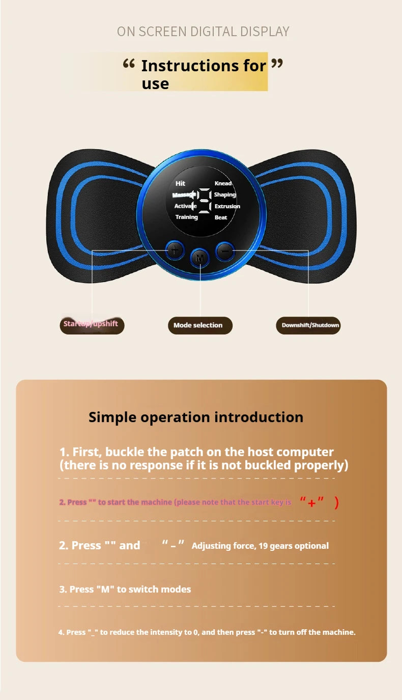 Intelligent EMS Micro Current Back,Shoulder and Neck Massager