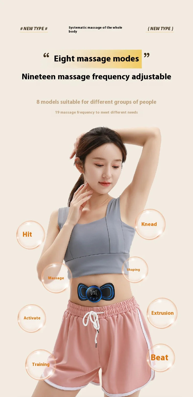 Intelligent EMS Micro Current Back,Shoulder and Neck Massager