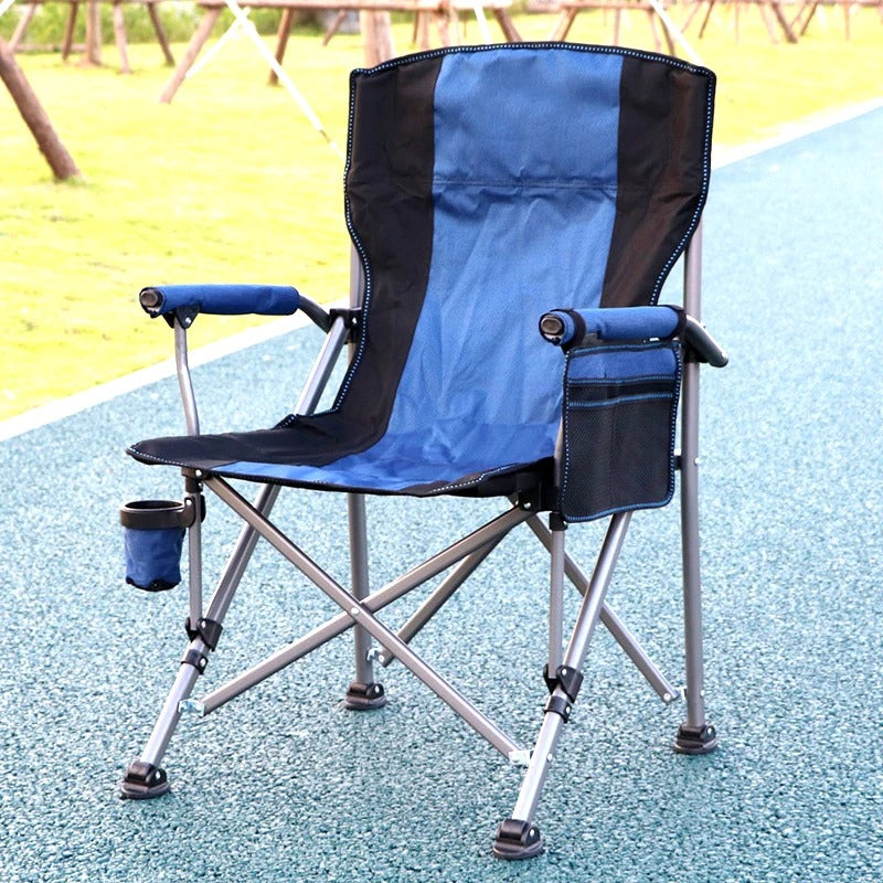 Foldable metallic chair with storage bag