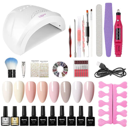 Home Nail Manicure  Gel Polish Set with UV Lamp
