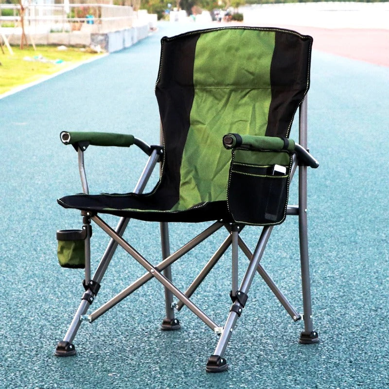 Foldable metallic chair with storage bag