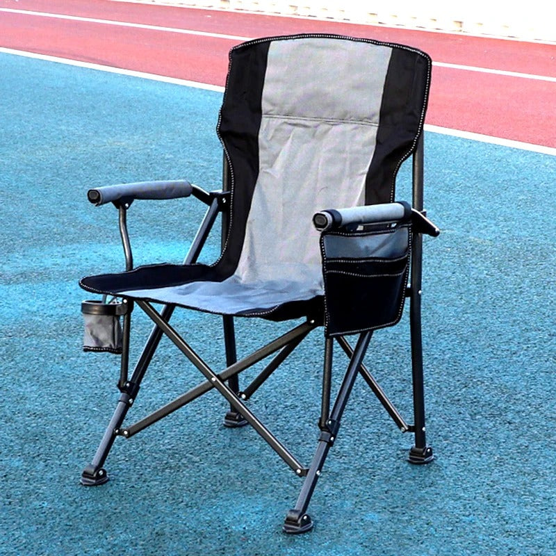 Foldable metallic chair with storage bag